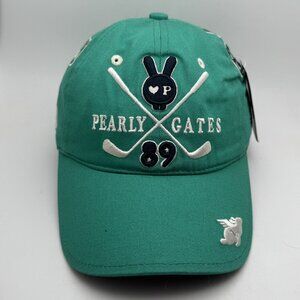 PEARLY GATES Golf Hat Cap Emerald Green Bunny Logo Embroidered Adjustable Strap